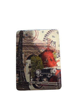 Paris Themed Compact Vanity Mirror One Size Beige Red